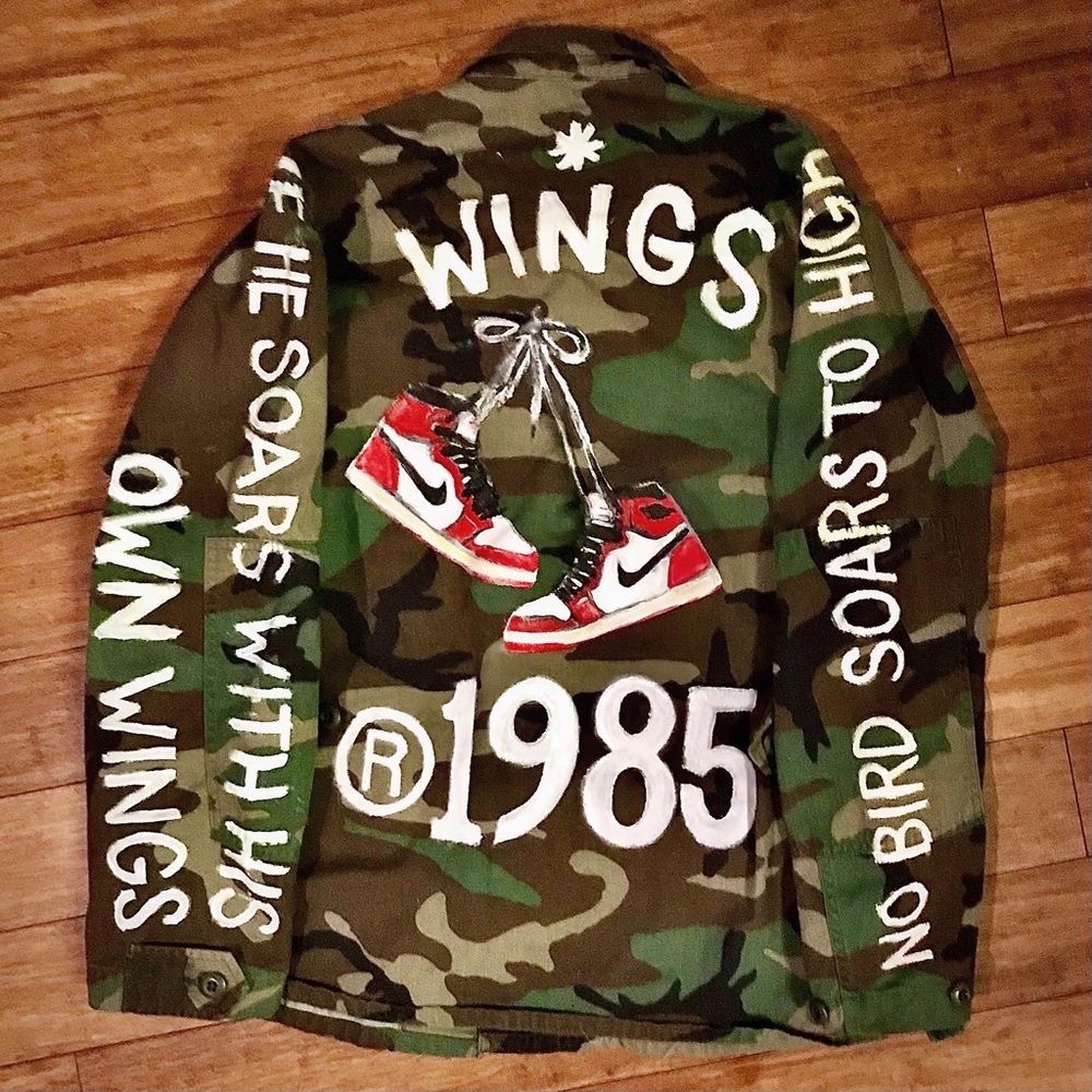 Custom Painted “Wings ‘85” Camo Jacket